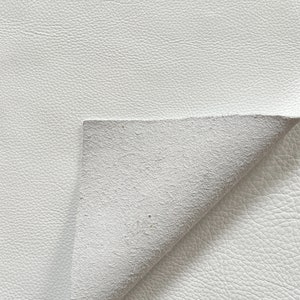 White Natural Grain Cowhide Leather: 8.5&quot; x 11&quot; Pre Cut Leather Pieces