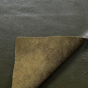 Olive Natural Grain Cowhide Leather: 8.5” x 11” Pre Cut Leather Pieces