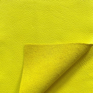 Lemon Yellow Natural Grain Cowhide Leather: 8.5" x 11" Pre Cut leather Pieces