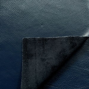 Navy Blue Natural Grain Cowhide Leather: 8.5'' x 11'' Pre Cut Leather Pieces