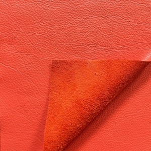 Orange Natural Grain Cowhide Leather: 8.5&quot; x 11&quot; Pre Cut Leather Pieces