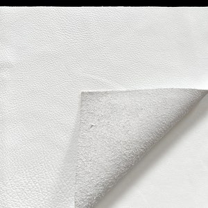 White Natural Grain Cowhide Leather: 12&quot; x 12&quot; Pre Cut Leather Pieces