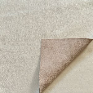 Off White Natural Grain Cowhide Leather: 12&quot; x 12&quot; Pre Cut Leather Pieces