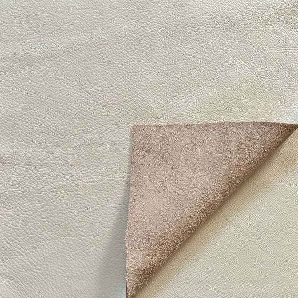Off White Natural Grain Cowhide Leather: 12" x 12" Pre Cut Leather Pieces