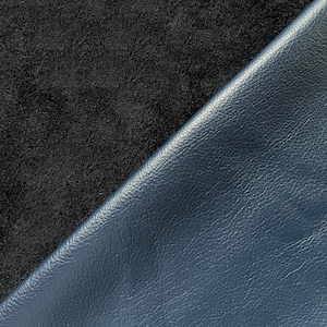 Navy Natural Grain Cowhide Leather Skins. Genuine cow leather ideal for DIY craft, Upholstery, leather crafting, Cut and sew leather goods