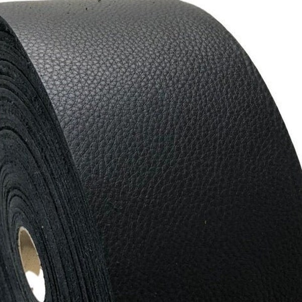 Black Large Cow Leather Strips: Sold by the Foot