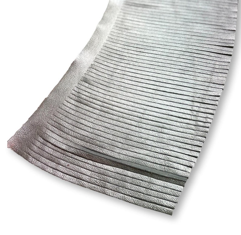 Leather Fringe By The Foot - 7 Ft Tan Distressed Cowhide For Crafts & DIY - View #5