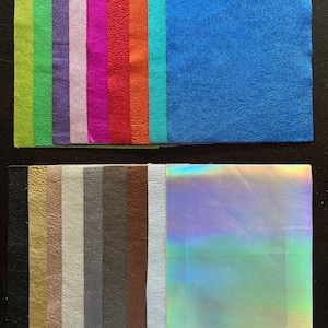Our Loved Metallic Natural Grain Leathers available in 8.5" by 11" Pre Cut Panels

Black
Gold
Rose Gold
Platinum
Gunmetal
Pewter
Bronze
Silver
Silver Iridescent
Lime Green
Emerald Green
Purple
Pink
Hot Pink
Red
Orange
Turquoise
Royal Blue