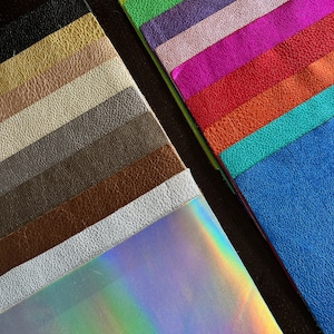 Our Loved Metallic Natural Grain Leathers available in 8.5" by 11" Pre Cut Panels

Black
Gold
Rose Gold
Platinum
Gunmetal
Pewter
Bronze
Silver
Silver Iridescent
Lime Green
Emerald Green
Purple
Pink
Hot Pink
Red
Orange
Turquoise
Royal Blue