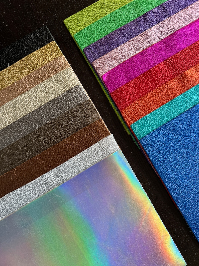 Our Loved Metallic Natural Grain Leathers available in 8.5" by 11" Pre Cut Panels

Black
Gold
Rose Gold
Platinum
Gunmetal
Pewter
Bronze
Silver
Silver Iridescent
Lime Green
Emerald Green
Purple
Pink
Hot Pink
Red
Orange
Turquoise
Royal Blue