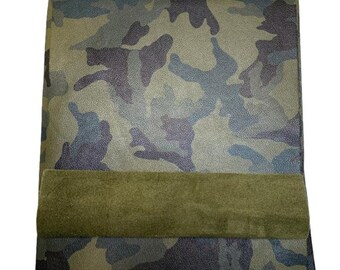 Calfskin Suede Thickness 1.2-1.5mm LEATHER CAMOUFLAGE Suede ARMY Green Light Olive Dark Green or get full skin Black Choose Your Size