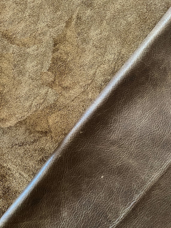 Tan Distressed Cow Leather Whole Hide (Upholstery Leather