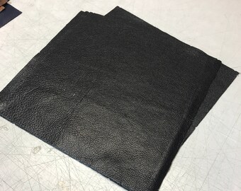 Black Metallic Leather: Natural Grain Cow Leather 2.5-3.0 oz (1.1 - 1.3 mm). Perfect for Handbags, Shoes, Garments, Leather Crafts, Jewelry