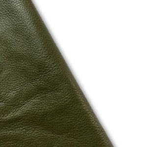 Olive Natural Grain Cowhide Leather Skins Genuine cow leather ideal for DIY craft, Upholstery, leather crafting, Cut and sew leather goods
