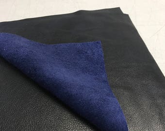 12'' x 12'' Navy Cowhide: Soft Natural Pebble Grain Leather 2.5-3 oz. Perfect for Handbags, Shoes, Garments, and Leather Crafts!
