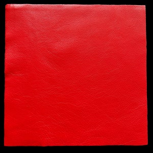 Cuir de vachette fleur naturel rouge : pièces de cuir prédécoupées de 12 x 12 po. image 2