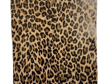 Tan Leopard Cow Nubuck Leather: 8.5'' x 11'' Pre Cut Pieces