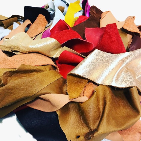 TanneryNYC Brown Full Grain Leather Scraps and Remnants: Sold by Pound