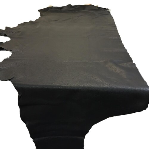 BLACK COWHIDE LEATHER Soft Natural Grain Black Leather 2.53 Etsy