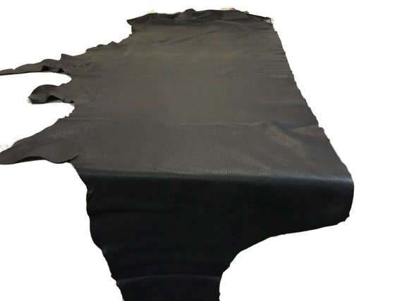 Black Cowhide Leather Soft Natural Pebble Grain Black Leather Etsy
