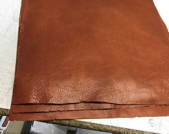 12'' x 12'' Distressed Whiskey Cowhide: Soft Natural Pebble Grain Leather 2.5-3 oz. Perfect for Handbags, Accesories, and Leather Crafts!