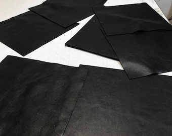 12'' x 12'' Black Cowhide: Soft Natural Pebble Grain Leather 2.5-3 oz. Perfect for Handbags, Shoes, Garments, and Leather Crafts!