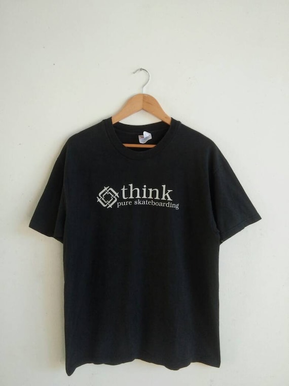 Vintage Think Skate Skateboards Large Size TShirt Gem