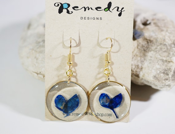 Bluebonnet Flower Dangle Earrings Sterling Silver Bluebonnet Flower Dangle Earrings Sterling Silver