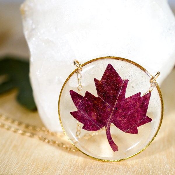 Real Maple Leaf Necklace, Autumn Leaf Necklace