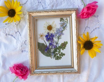 Custom Birth Flower Family Portrait - Pressed Floral Wall Decor