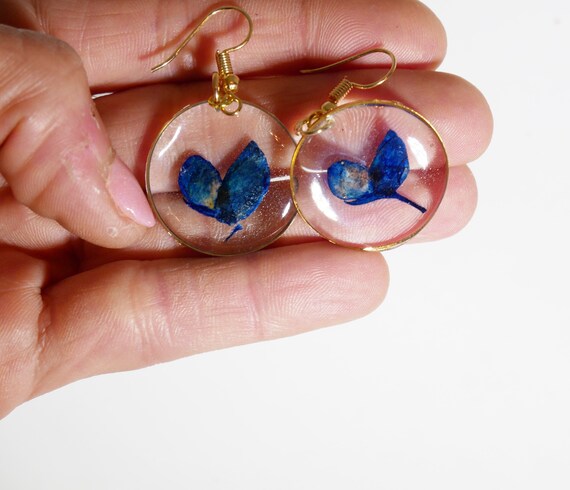 Bluebonnet Flower Dangle Earrings Sterling Silver Bluebonnet Flower Dangle Earrings Sterling Silver