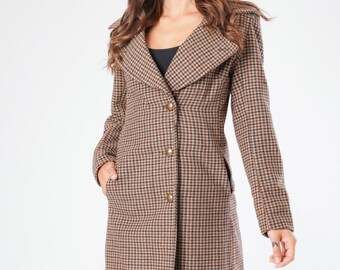Women's Tailored Coat, Ladies Tweed Jacket, British made Tweed, Trench, Outdoors & English Country Coats, Harris Tweed, Hand woven Tweed