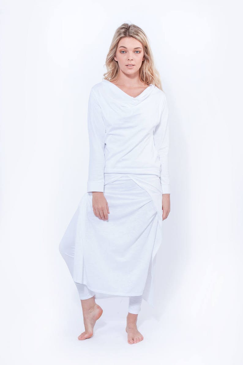 Women's White Cotton Legging Kundalini Yoga Pants Etsy UK