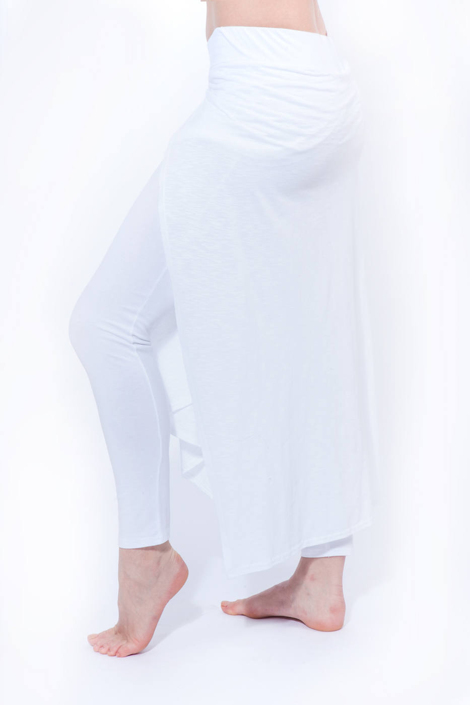 Women s White Cotton Legging Kundalini Yoga Pants Wrap over