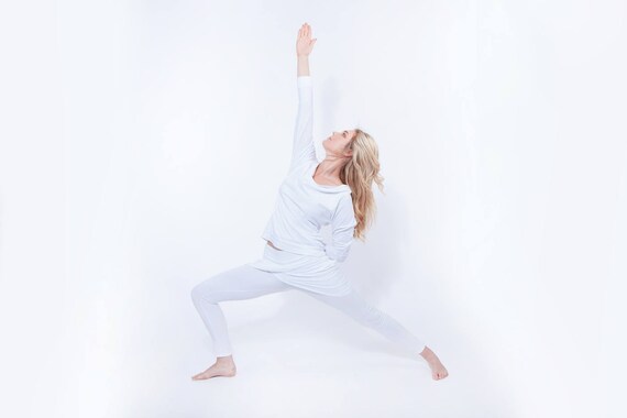 Damen Weisse Baumwolle Leggings Kundalini Yoga Hose Kundalini Etsy