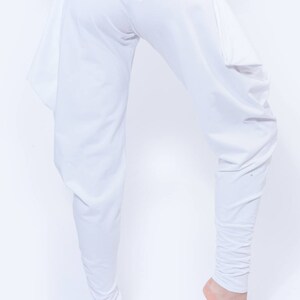 Unisex Loungewear Bottoms with Pockets, Organic White Cotton pants, Kundalini Yoga Clothing, Joggers, Sweatpants image 3