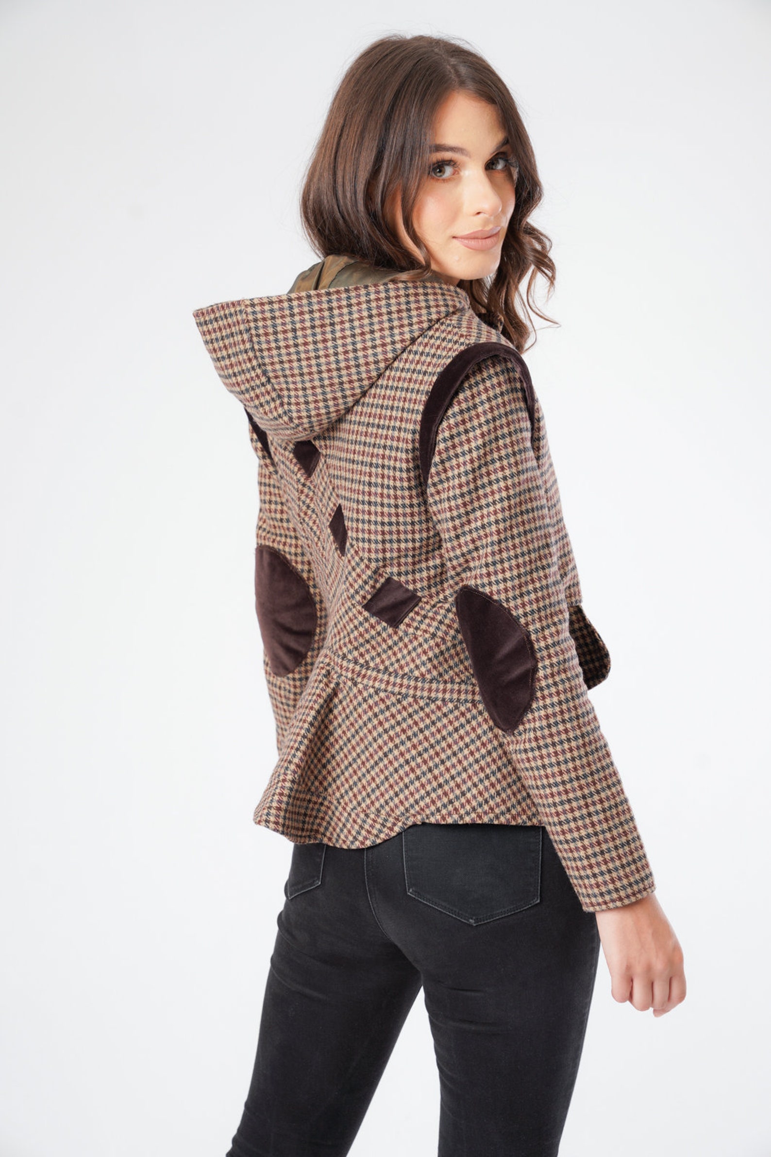 Women's Tailor Jacket, Ladies Tweed Tailored Jacket, Tailored Biker