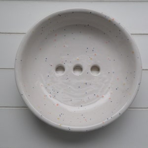 White Speckled Soap Dish - Made to Order
