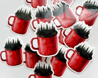 Forest mug sticker-vinyl sticker