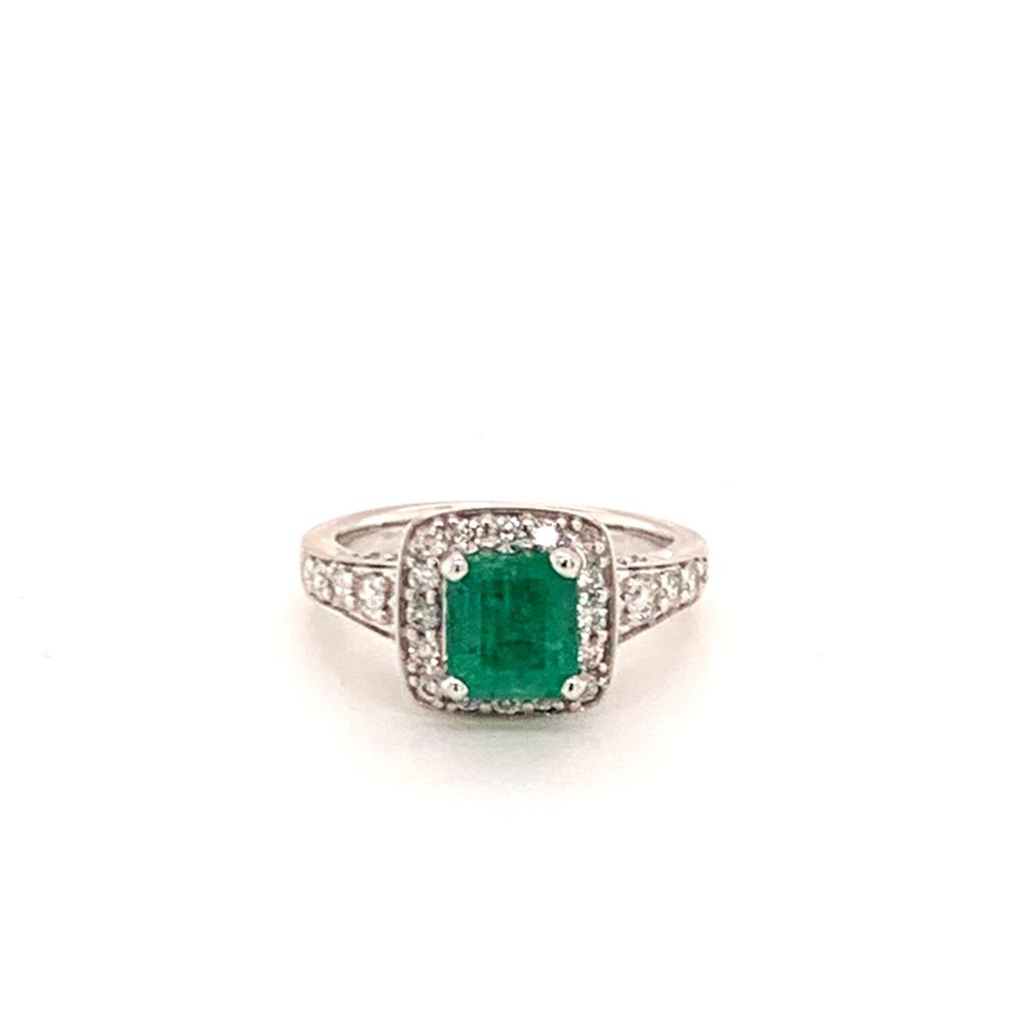 Diamond Emerald Ring 14k Gold 1.40 TCW Certified 920938 | Etsy