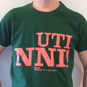 Beautiful &quot;Star Wars&quot; t-shirt in green bottle+orangish 190 gsm ringspun cotton t-shirt