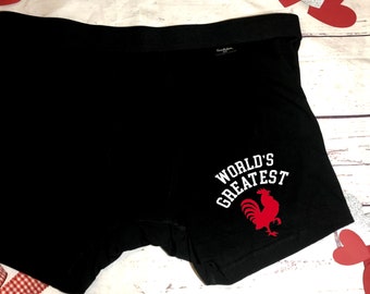 World's Greatest Cock/Funny Boxer Briefs/ Valentine's Day Gift/ Gift for Husband/Boyfriend/ Anniversary Gift/ Gag Gift/Bachelor Party Gift