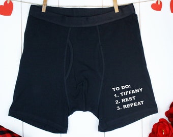 To Do: Rest Repeat/Funny Boxer Briefs/ Valentine's Day Gift/ Gift for Husband/Boyfriend/ Anniversary Gift/ Gag Gift/Bachelor Party Gift