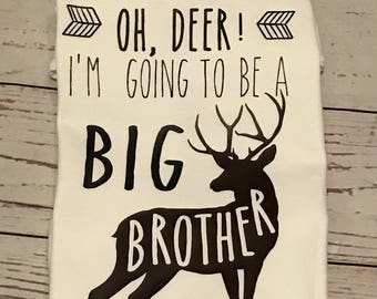 Oh Deer I'm Going To Be A Big Brother/ Big Brother Shirt/ Country Brother Shirt/ Deer Shirt/ Custom Kids Clothes/ Big Brother Announcement