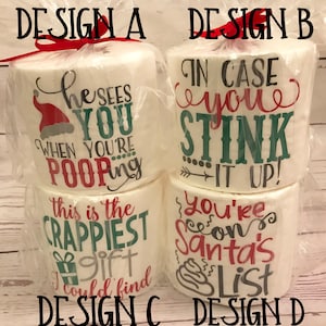 Christmas Toilet Paper/ Gag Gift/ White Elephant/ Secret Santa Gift Idea/ Secret Santa/ Person Hard To Shop For/ Holiday Gift/ Family Gift image 1