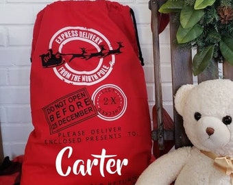 Personalized Santa Sack/ Reindeer Sack/ Christmas Gift Sacks/ Gift for Kids/ Santa Bag/ Gifts from Santa