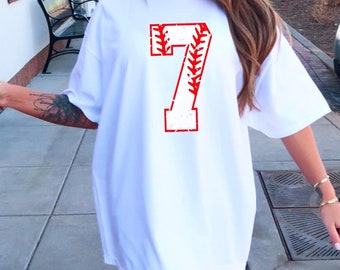 T-shirt baseball à imprimé chiffres