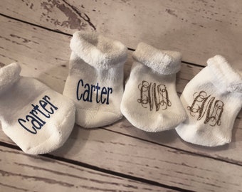 Personalized Monogrammed Baby Socks/ Customized Baby Socks/Newborn Socks/ Personalized Baby Items/