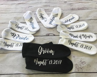 Bride  Groom Socks/ Bridesmaid Socks/ Wedding Gift Socks/ Weddin Socks/ Personalized Gift From Bride/ Wedding Day Socks/ Custom Wedding Gift