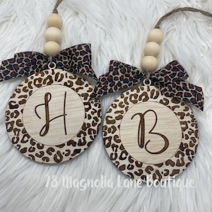 Leopard Monogram Car Charm